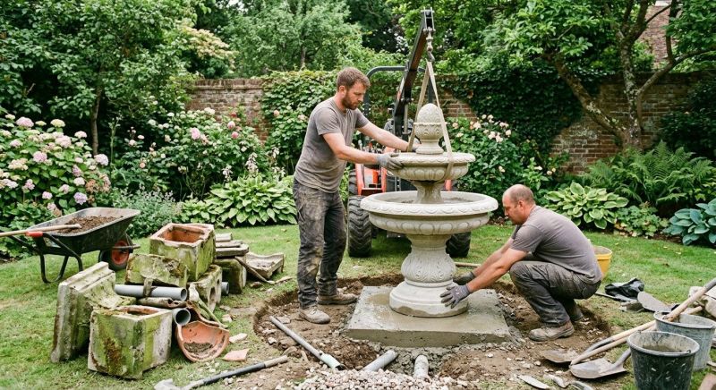 Garden Fountain Installation in Honolulu, HI